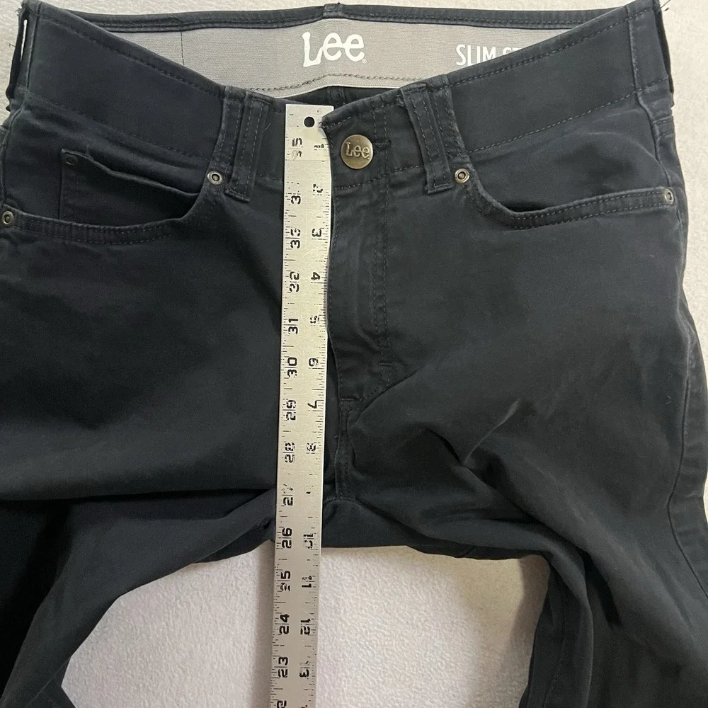Lee Pants Men's Size 29x32 (Fits 29x31) Black Slim Straight Stretch